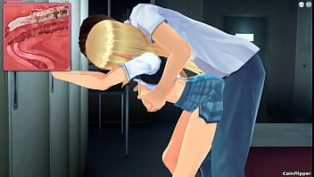 X-vision on anus cumming twice inside anime schoolgirl ass