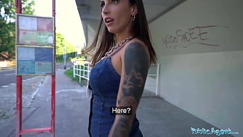 Public Agent Latina brunette babe with big tits and ass fucking outdoors in pov by huge cock