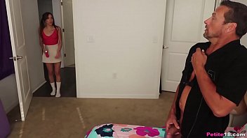 Dani plays with herself and her overheard her moaning so he goes to the bedroom and starts sniffing her panties, only to get busted. Dani Blu lets him fuck her instead. A win win.
