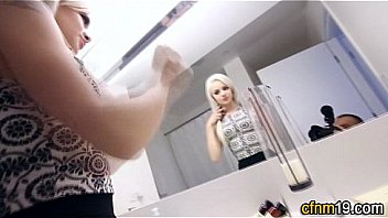 Jizzed faced cfnm teen banged doggystyle min the bathroom in hd